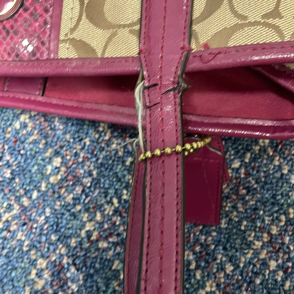 Used Coach Signature Python Stripe Carry-All - Picture 14 of 17